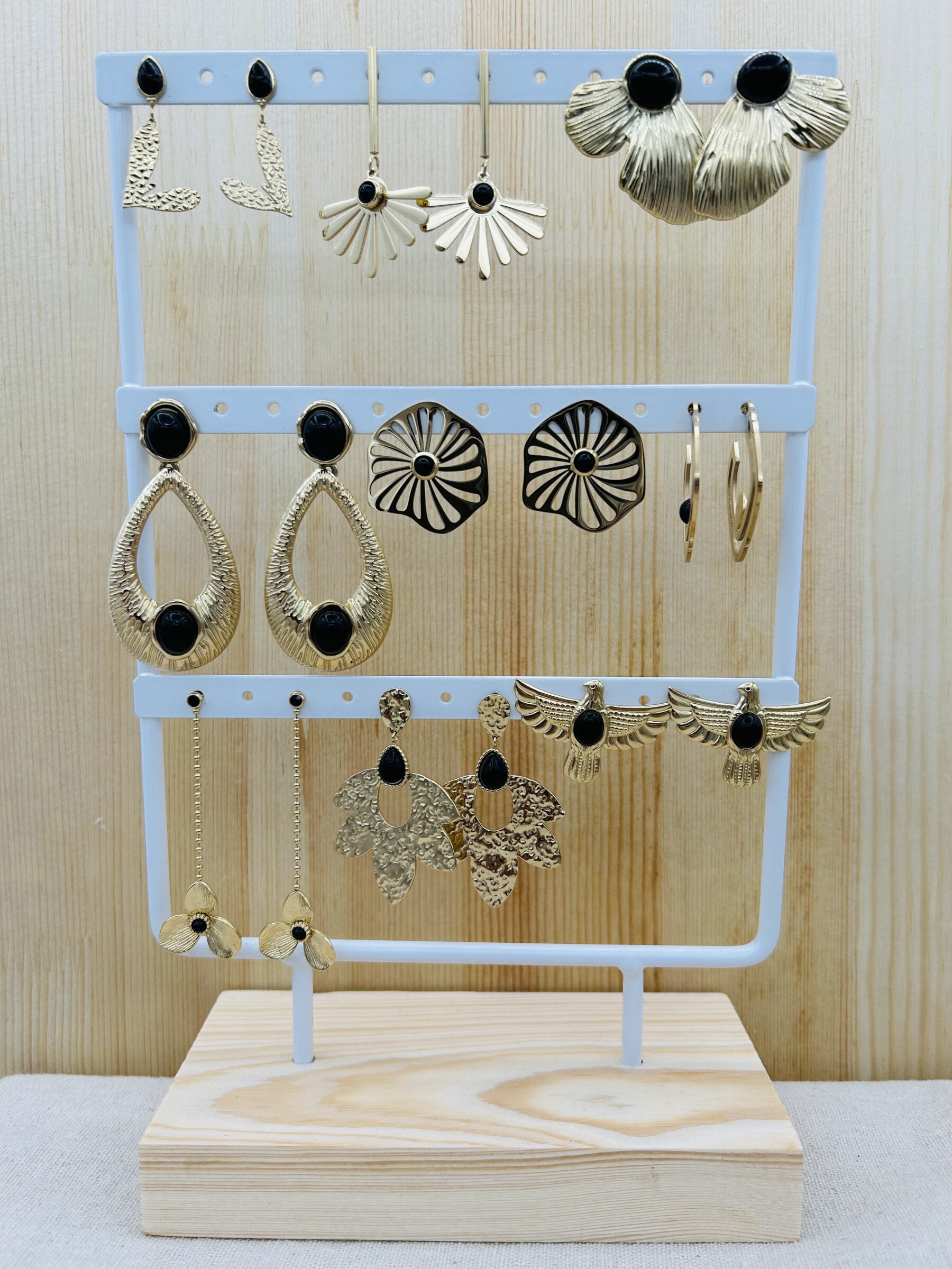 Wholesaler Mochimo Suonana - Set of 9 pairs of earrings stainless steel