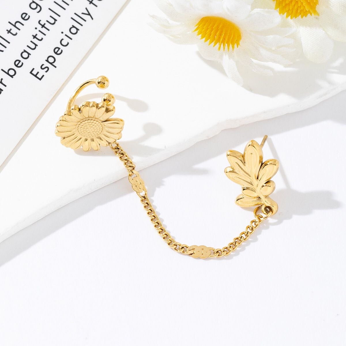 Grossiste Mochimo Suonana - Boucles d’oreilles fleur en acier inoxydable