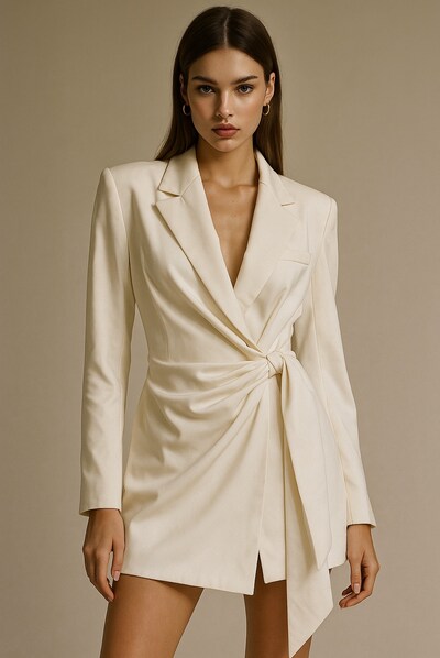 Grossiste Mochy - Blazer croisé ceinturé effet robe Grossiste Mochy - Blazer croisé ceinturé effet robe
