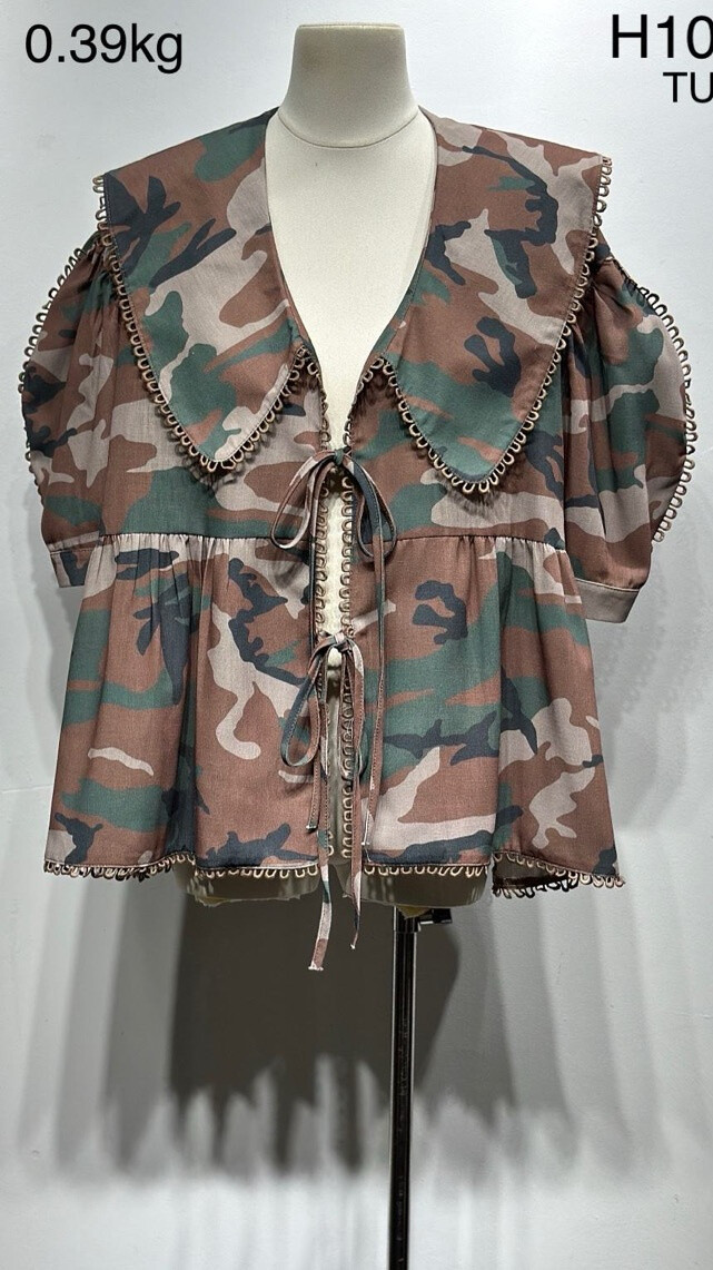 Grossiste Mochy - Blouse manche bouffant camouflage