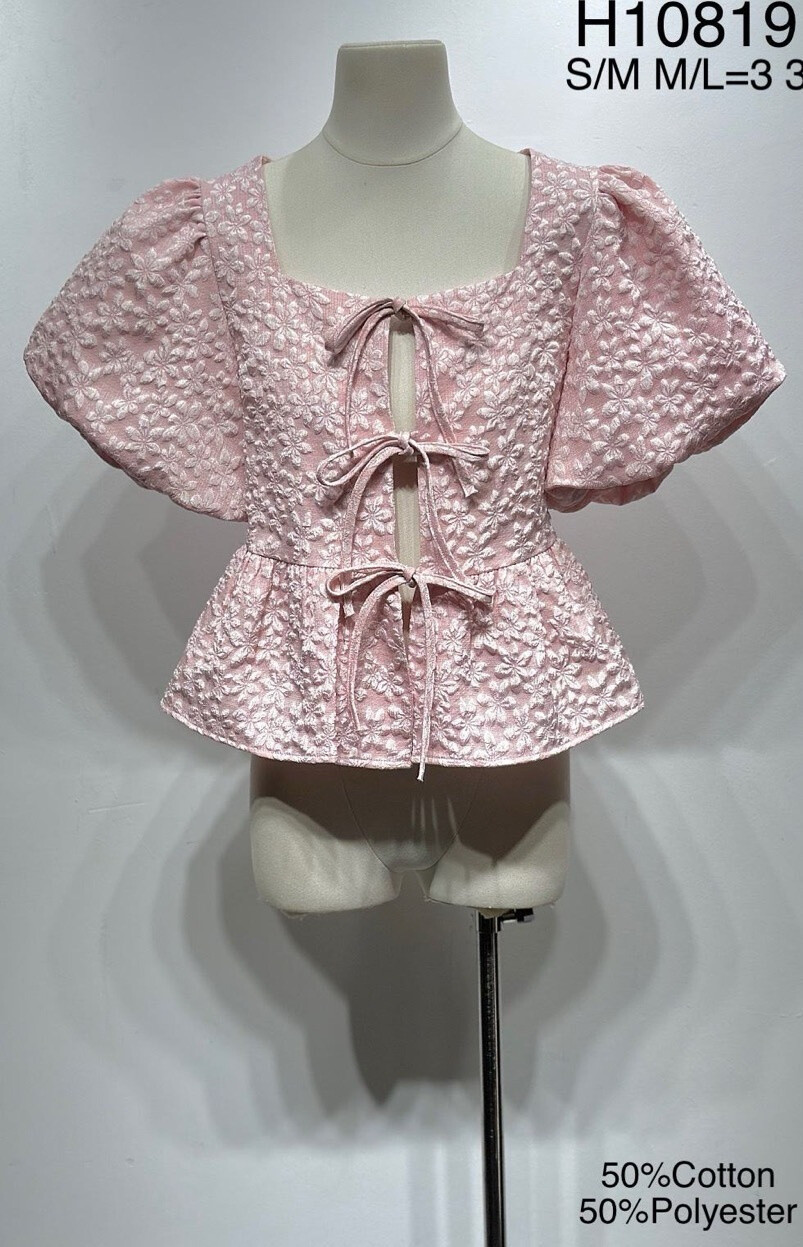 Großhändler Mochy - Bluse mit Ballonärmeln und eckigem Ausschnitt