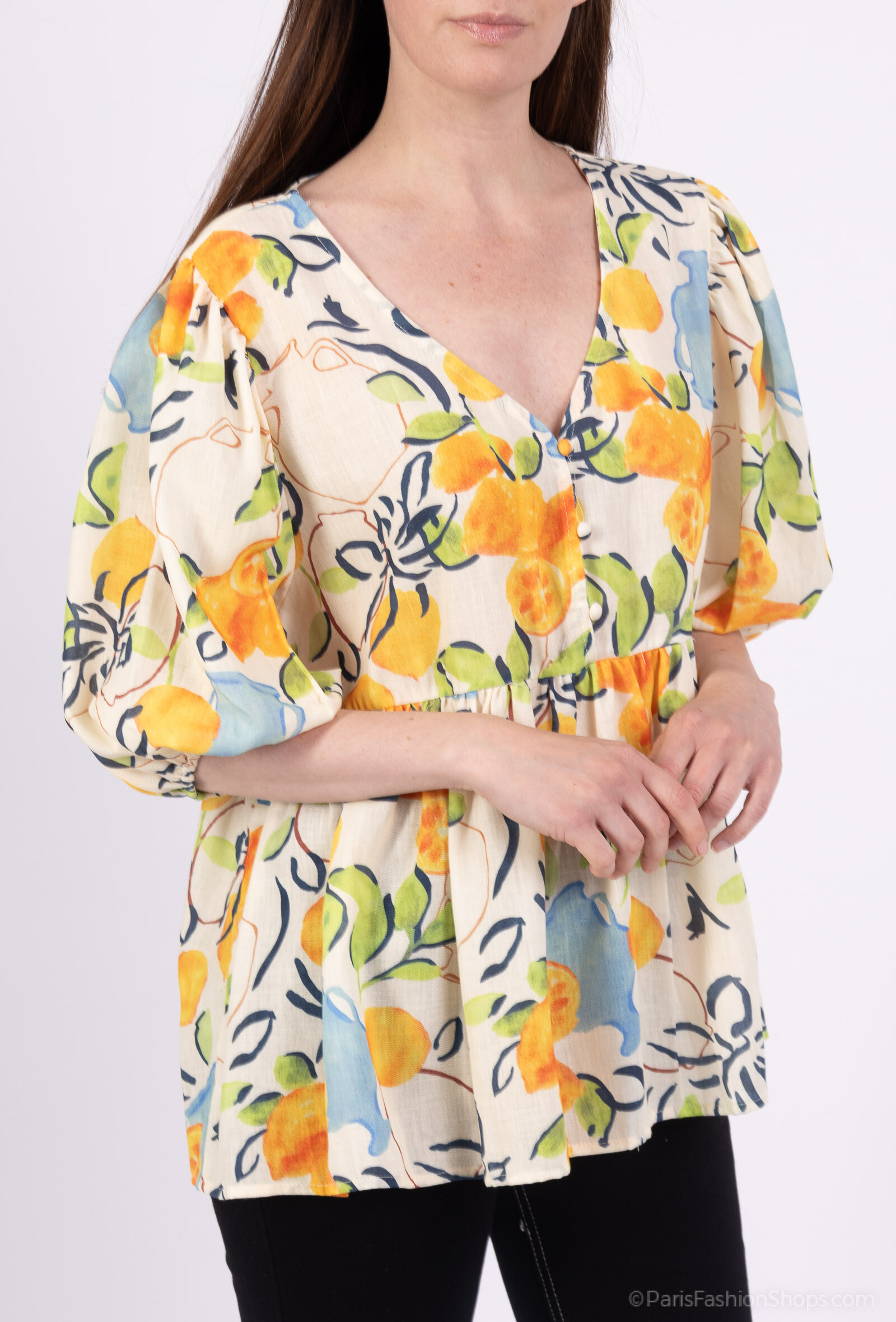 Grossiste Mochy - Blouse manches bouffants en col v