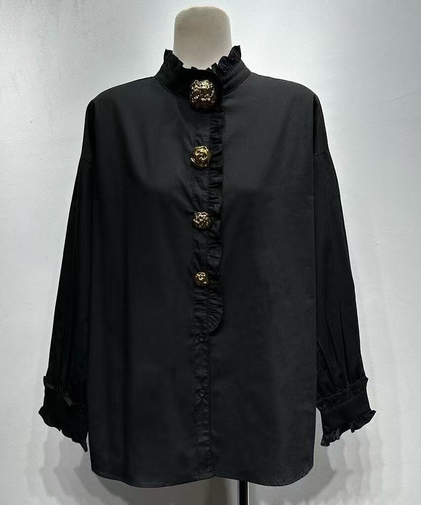 Wholesaler Mochy - Shirt with large gold button