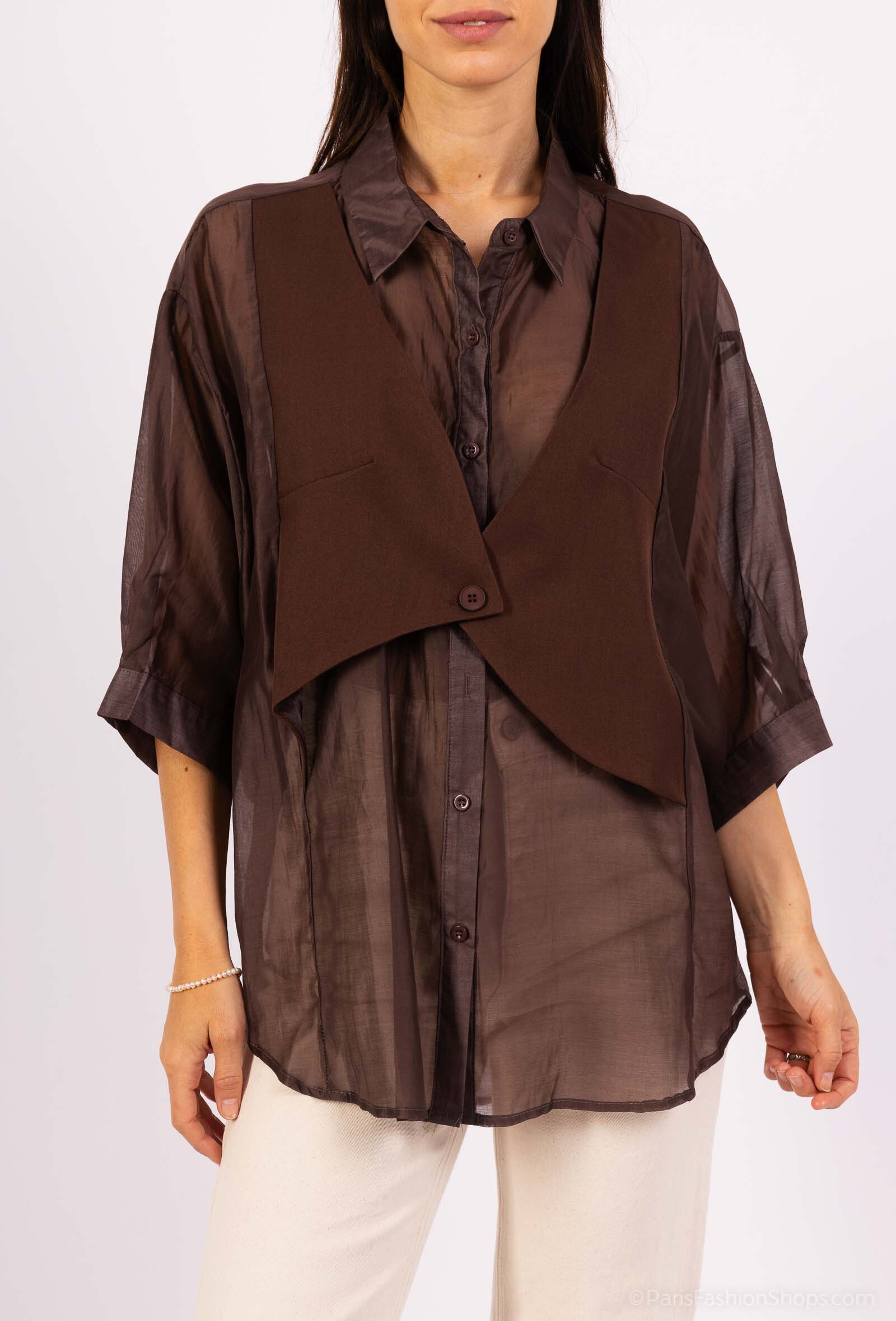 Wholesaler Mochy - Shirt fake two pieces