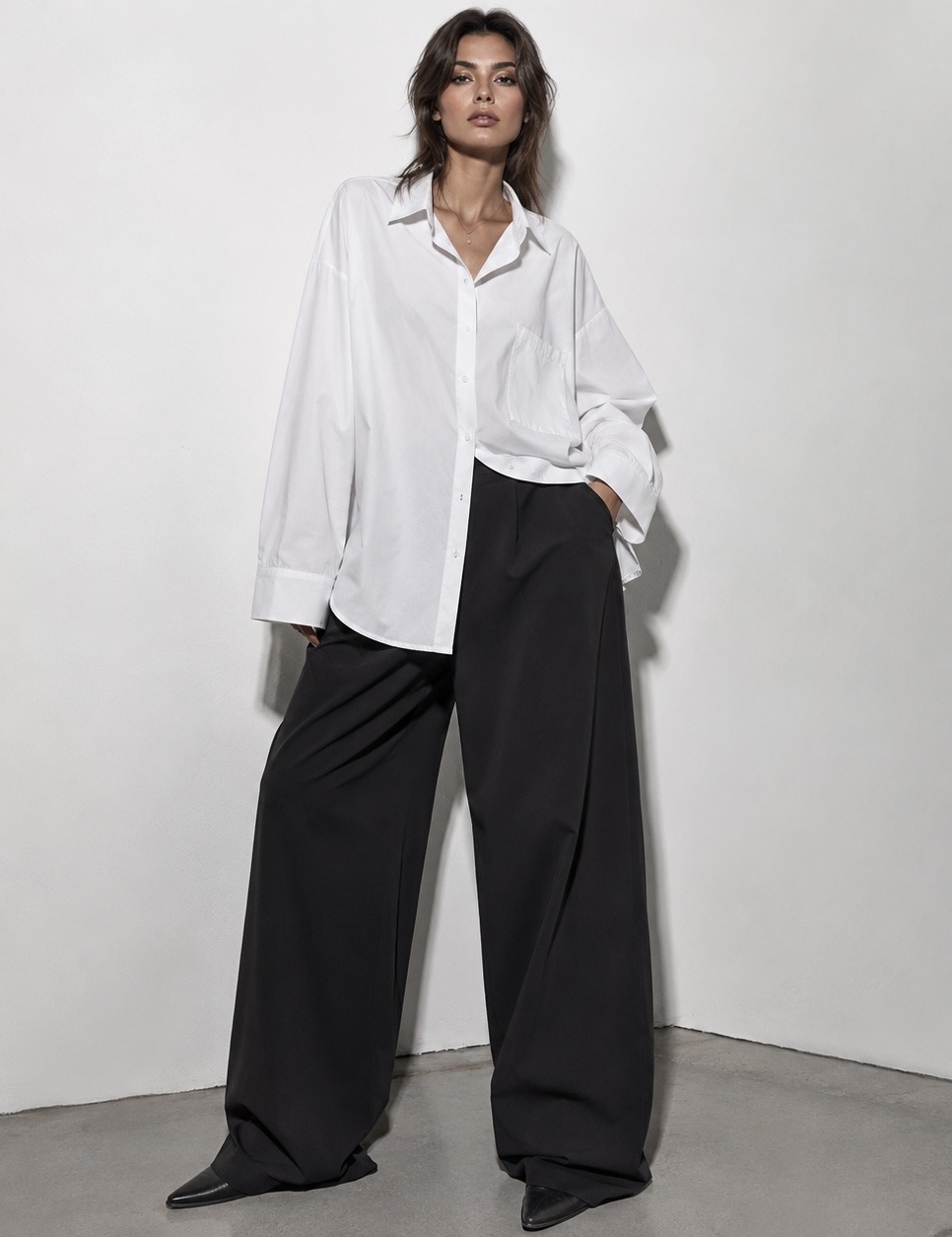 Grossiste Mochy - Chemise uni en coton oversize