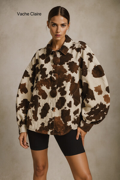 Grossiste Mochy - Chemise oversize à imprimés animaliers Grossiste Mochy - Chemise oversize à imprimés animaliers
