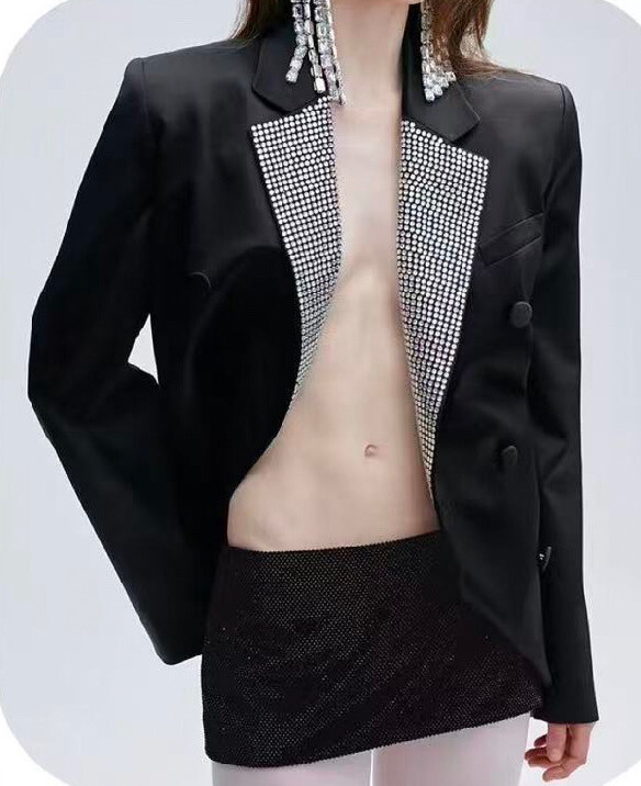 Grossiste Mochy - Ensemble col jupe strass