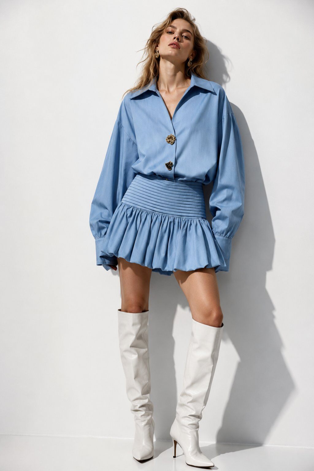Grossiste Mochy - Ensemble chemise et jupe ballon