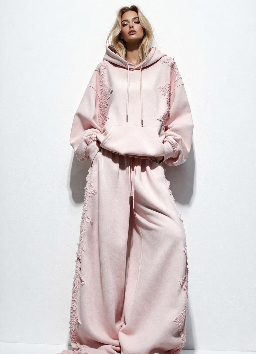 Grossiste Mochy - Ensemble 2 pièces composé d'un hoodie et d'un pantalon oversize