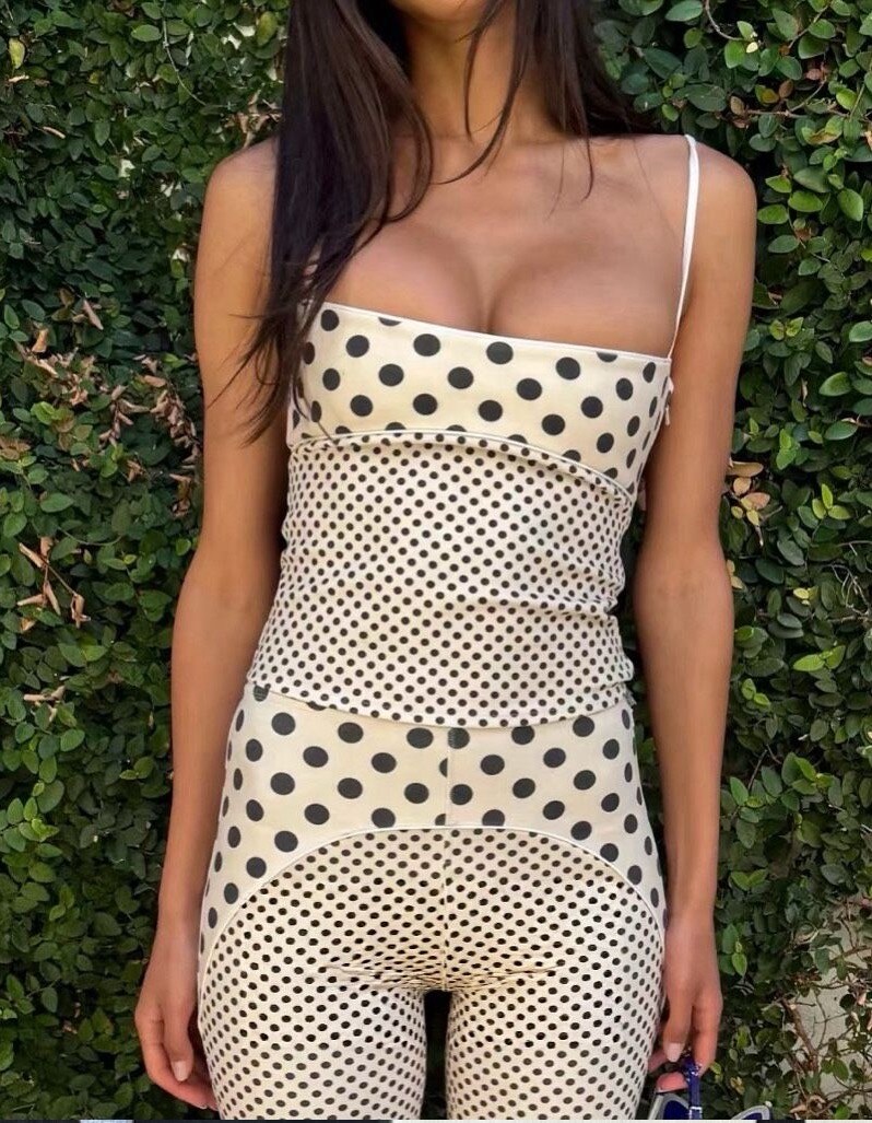 Grossiste Mochy - Ensemble à pois débardeur et pantalon capri