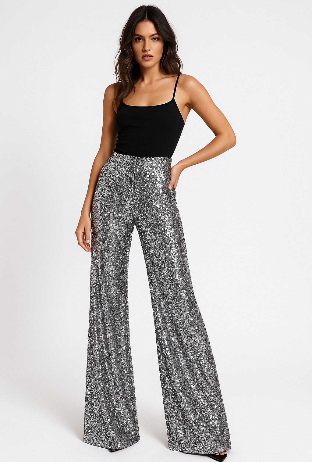 Wholesaler Mochy - Wide-leg sequin pants