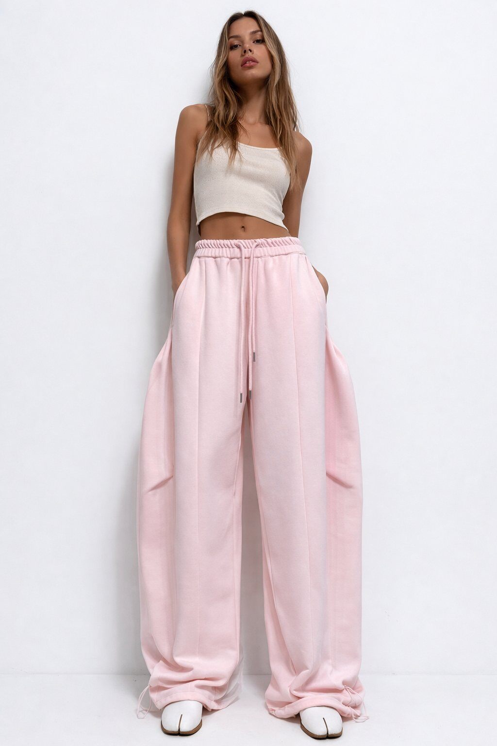 Grossiste Mochy - Pantalon style jogger à taille élastique avec cordon de serrage