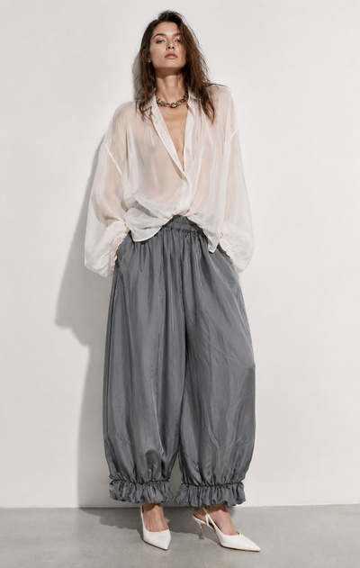Mayorista Mochy - Pantalones globo oversize con cintura elástica muy holgada Mayorista Mochy - Pantalones globo oversize con cintura elástica muy holgada