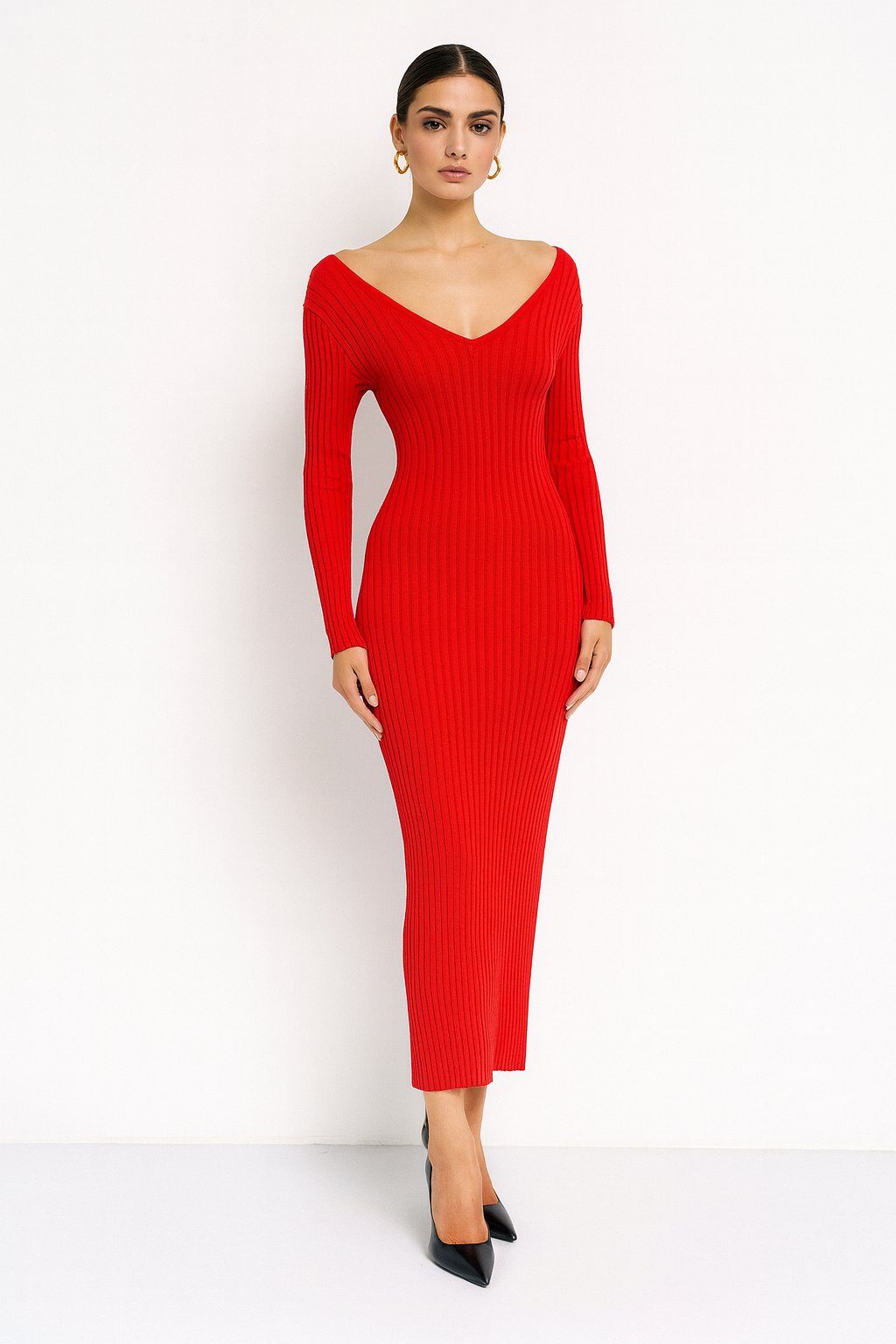 Grossiste Mochy - Pull robe chic col en v