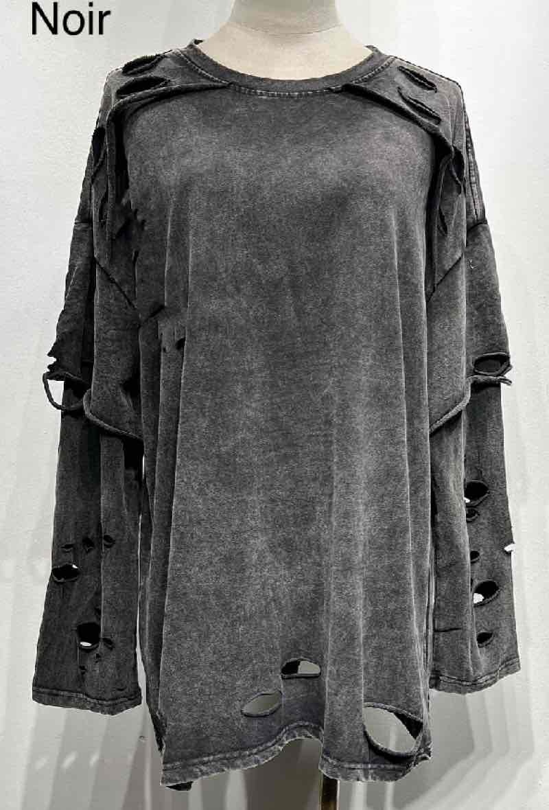 Grossiste Mochy - Sweat oversize style dechire