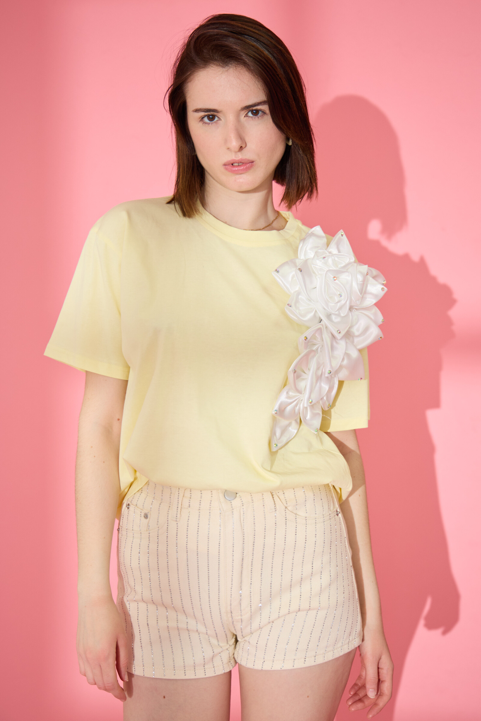 Wholesaler Mochy - T-shirt with Deco Flowers