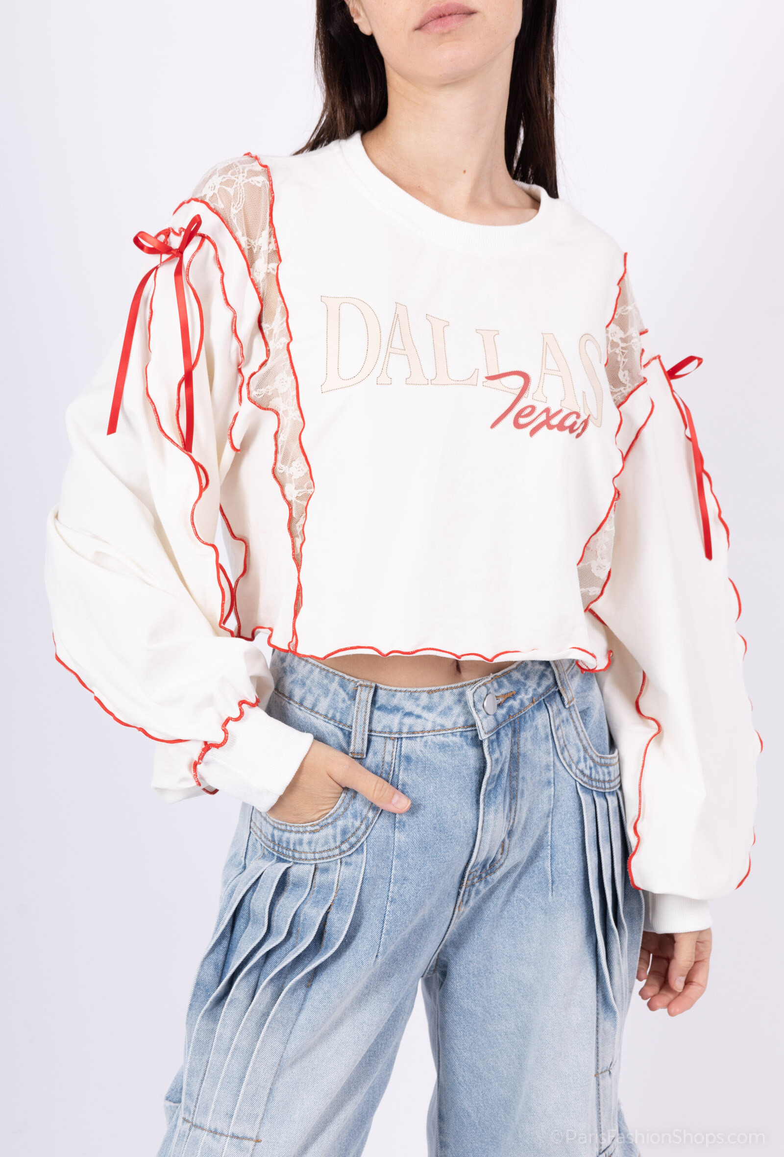 Grossiste Mochy - T-shirts manches longues rayé en coton