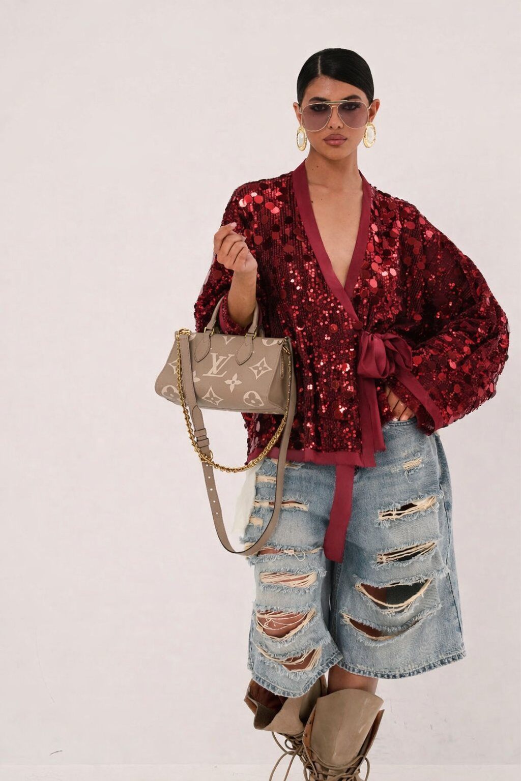 Wholesaler Mochy - Sequin wrap jacket