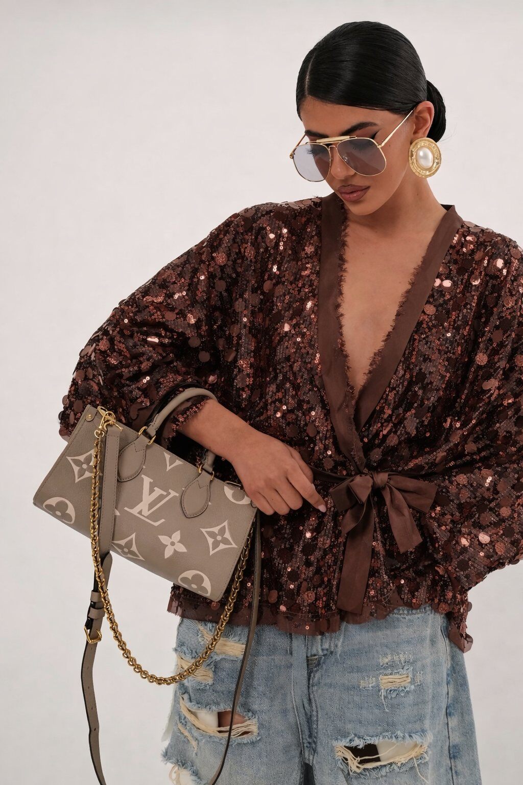 Großhändler Mochy - Wickeljacke mit Pailletten