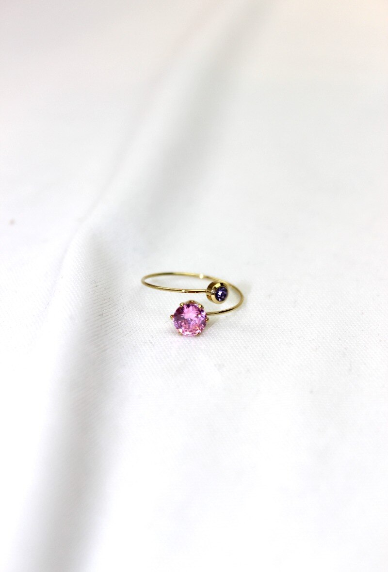 Wholesaler MODELENE - Adjustable titanium steel ring - one size - strass