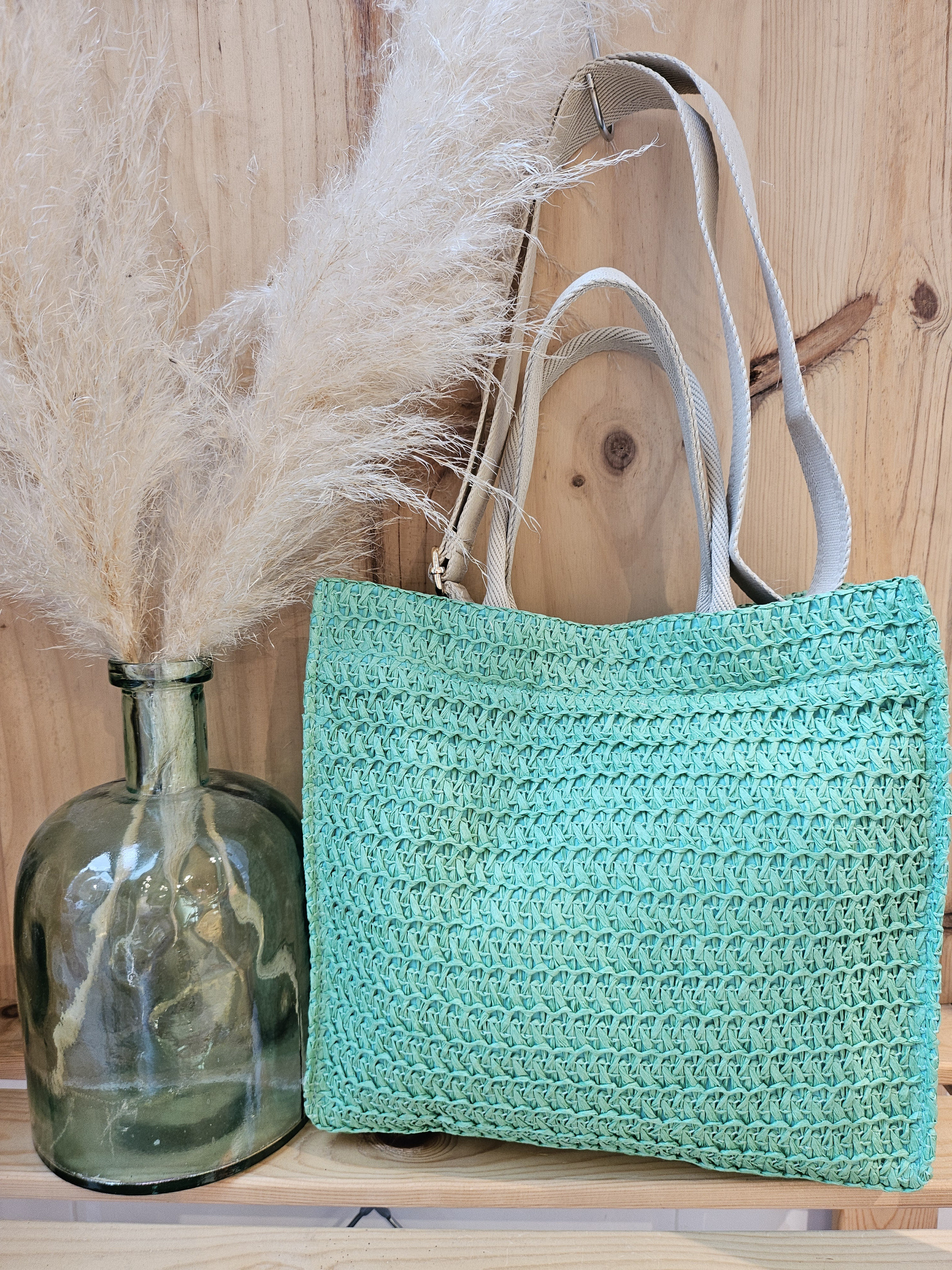 Wholesaler Mogano Jm Factory - Straw bag with cotton shoulder strap
