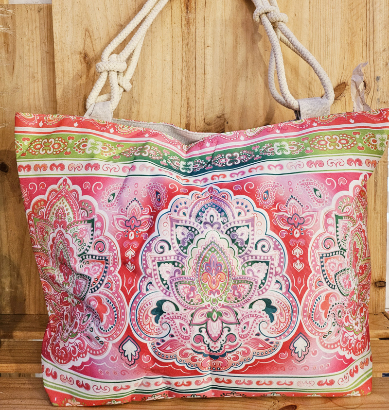 Wholesaler Mogano - large multi-colored printed tote bag with rope handle