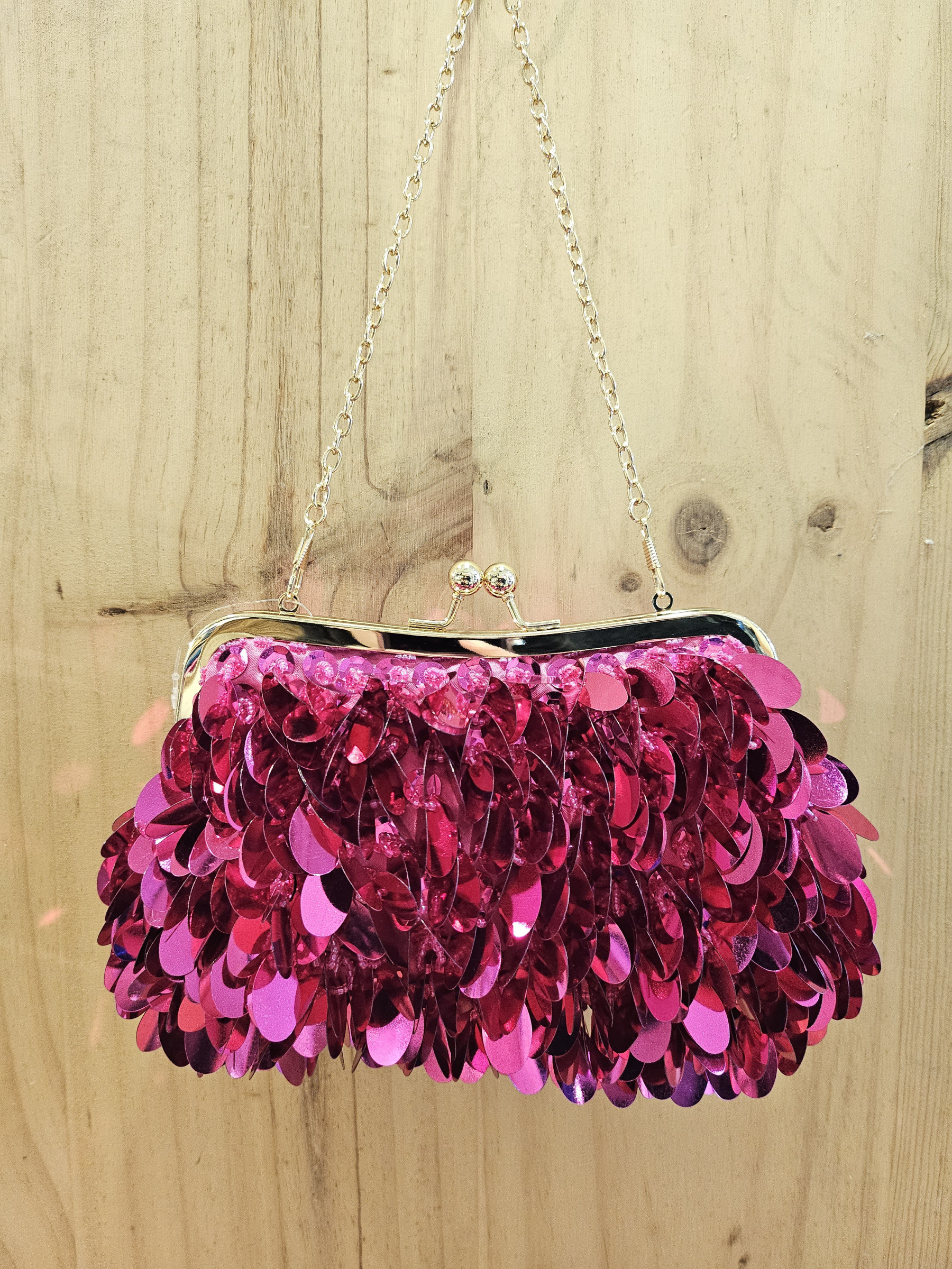Wholesaler Mogano Jm Factory - Sequin and pearl chain shoulder bag