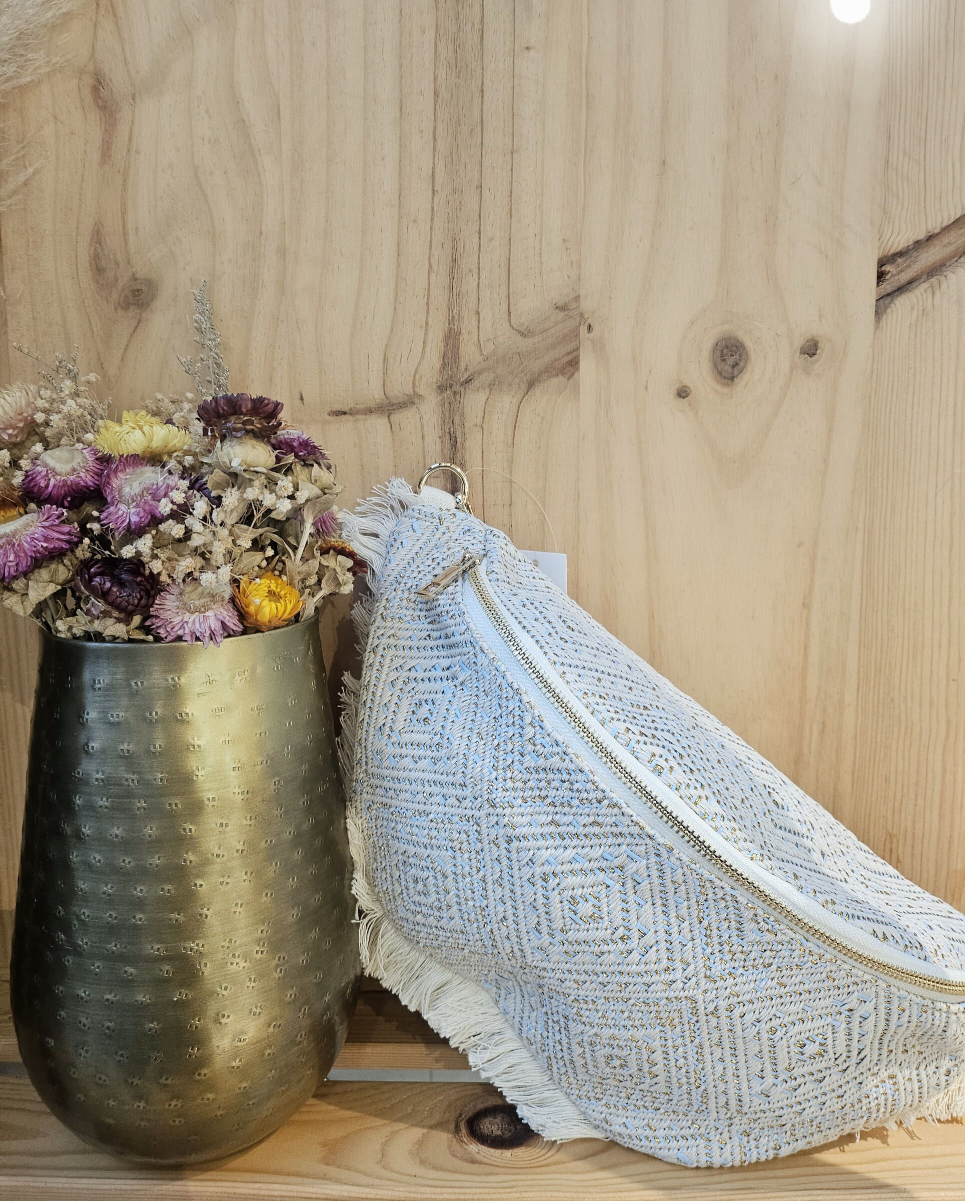 Wholesaler Mogano - Fringed fanny pack in metallic canvas