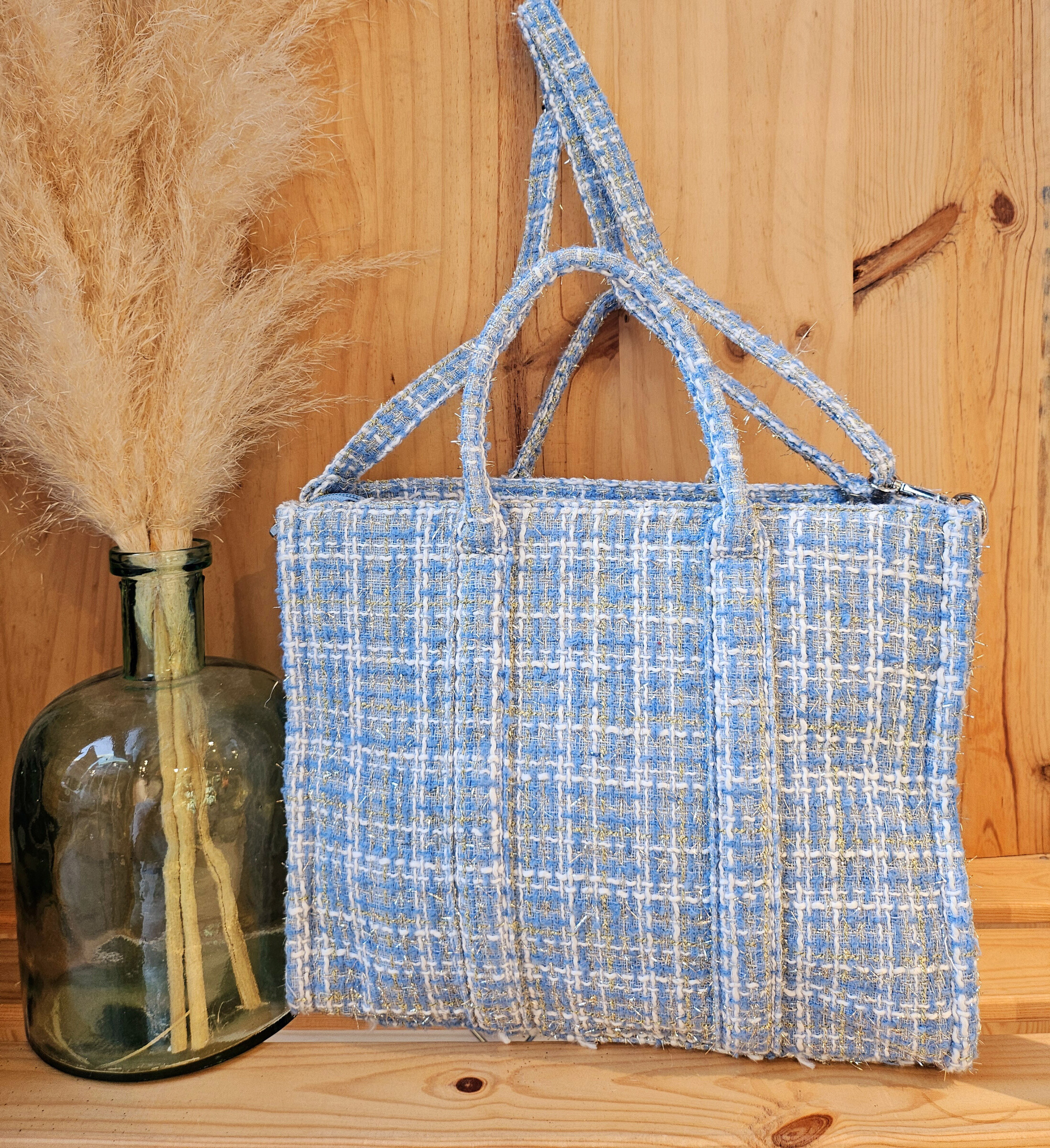 Mayorista Mogano - Bolso bandolera tweed brillante