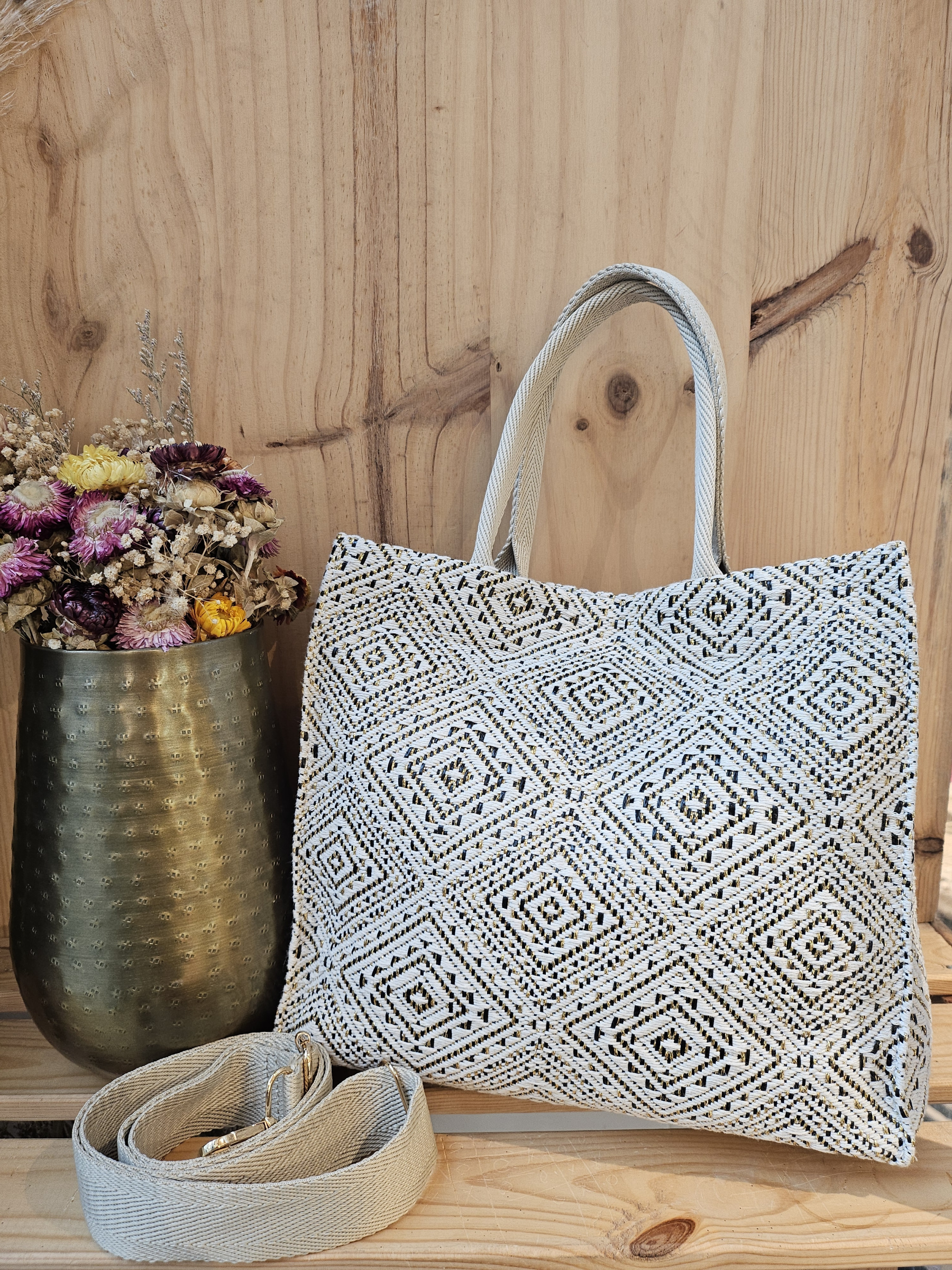 Wholesaler Mogano - Small metallic canvas tote bag