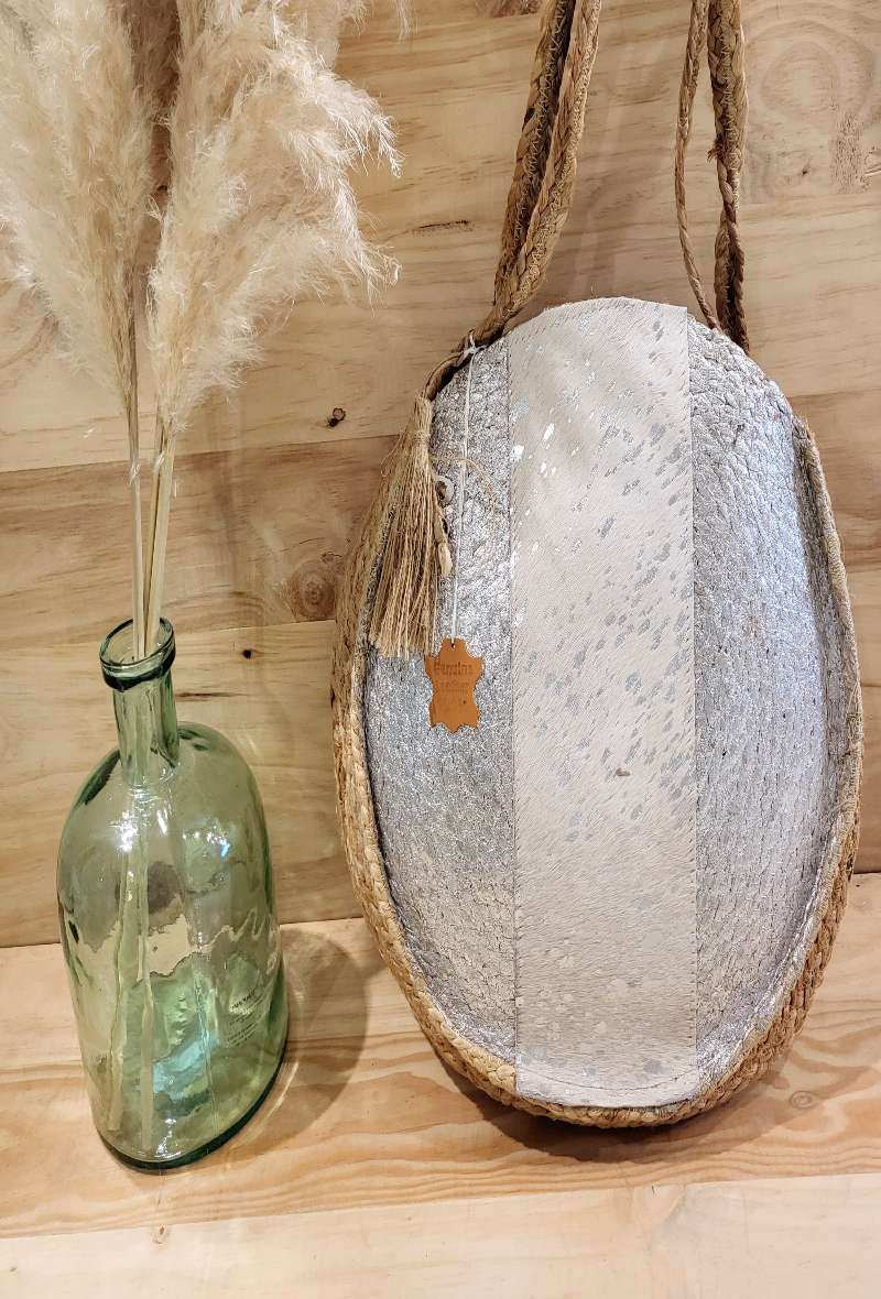 Wholesaler Mogano Jm Factory - Shiny jute bag with leather details