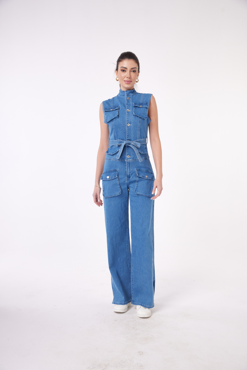 Wholesaler Monday Premium - Women's denim stone jumpsuit