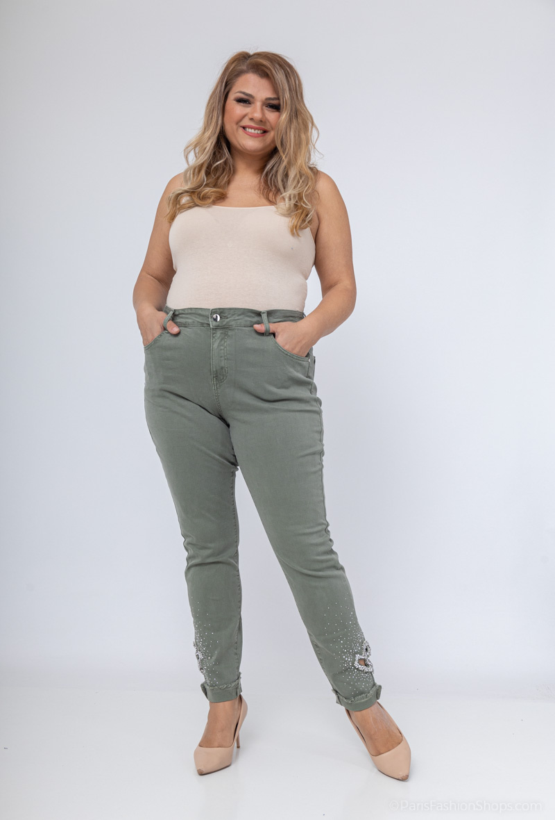 Grossista Monday Premium - Jeans con stampa a cuori e strass