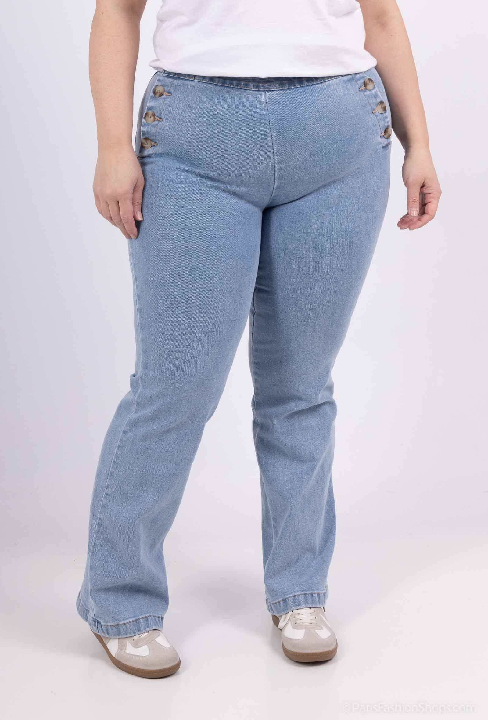 Wholesaler Monday Premium - High -waisted jeans with buttons