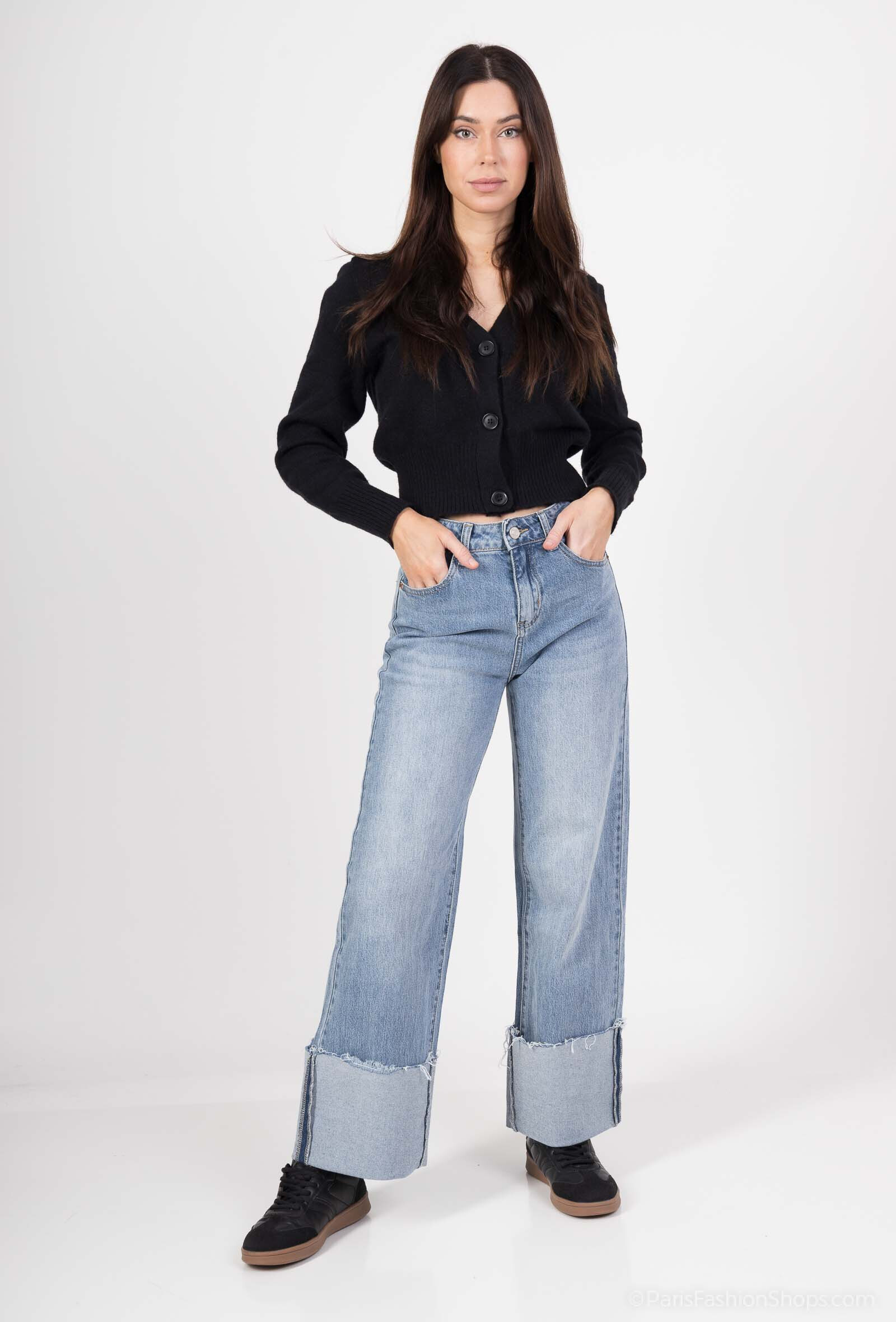 Wholesaler Monday Premium - Large leg jeans with reverse