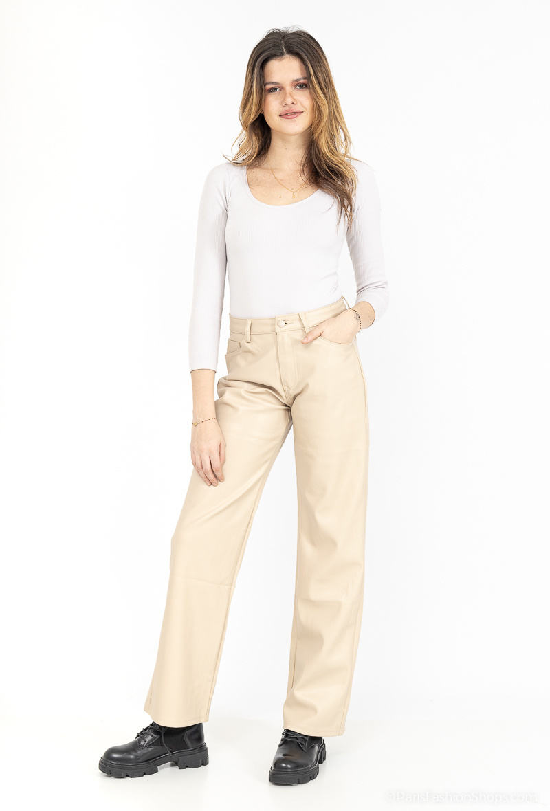 Wholesaler Monday Premium - FAUX LEATHER TROUSERS
