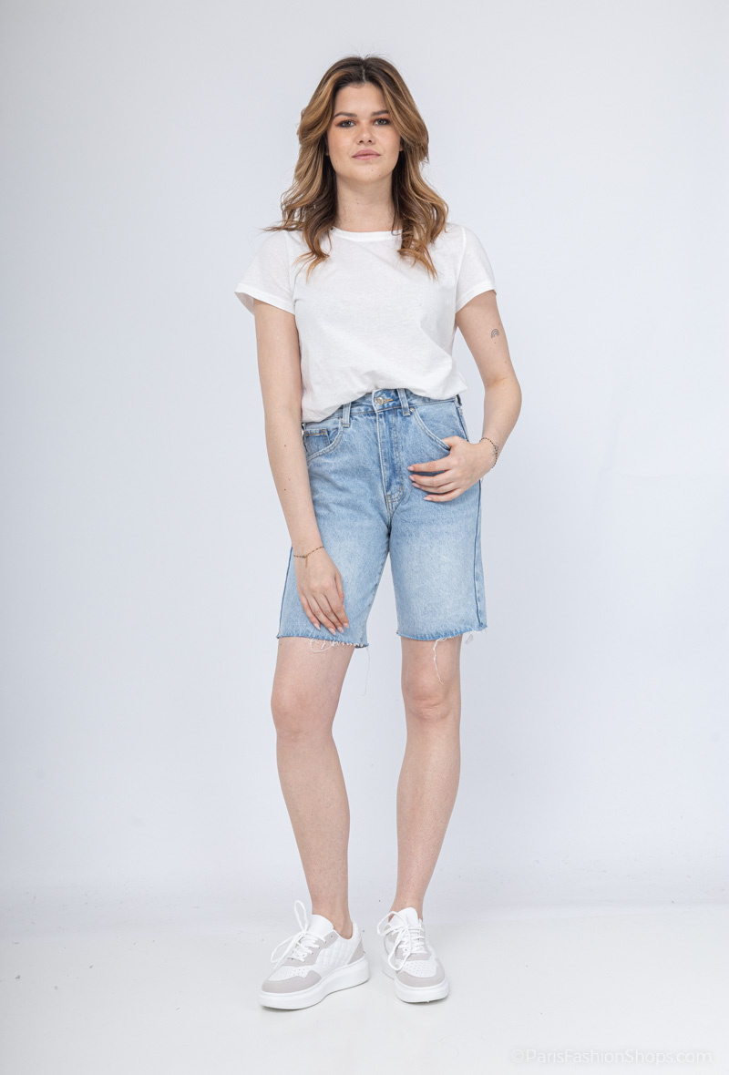 Wholesaler Monday Premium - Denim Bermuda shorts without elastane