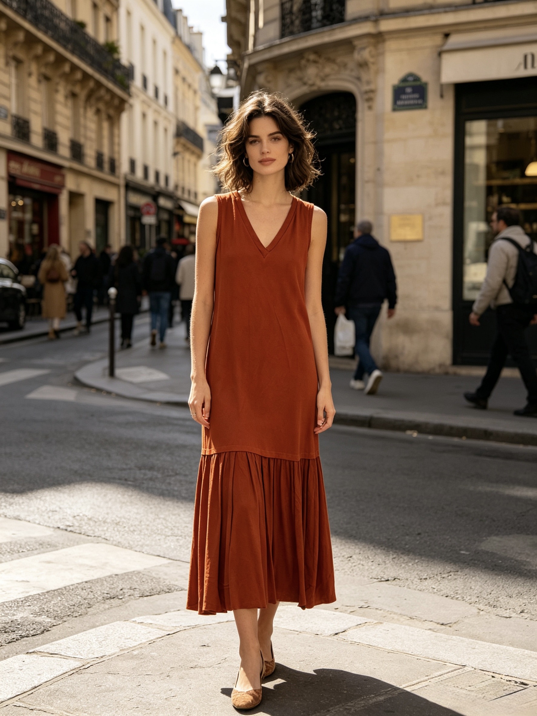 Mayorista MONDIAL FASHION - VESTIDO LARGO SIN MANGAS CON ESCOTE EN V