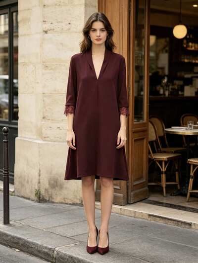 Großhändler MONDIAL FASHION - KURZES KLEID MIT SPITZE Großhändler MONDIAL FASHION - KURZES KLEID MIT SPITZE