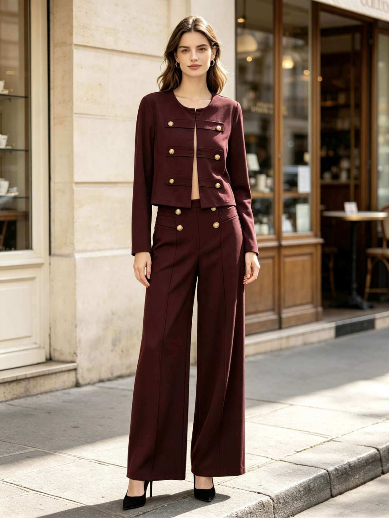 Wholesaler MONDIAL FASHION - High-waisted trousers with buttons