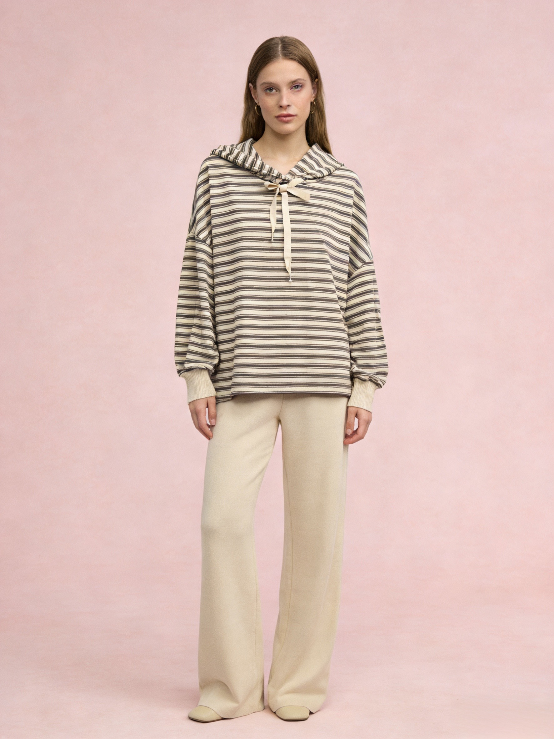 Mayorista MONDIAL FASHION - SUDADERA A RAYAS CON CAPUCHA
