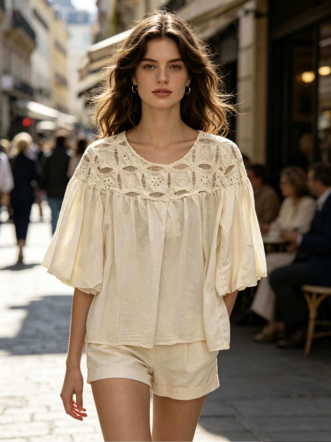 Mayorista MONDIAL FASHION - Blusa de muselina de algodón