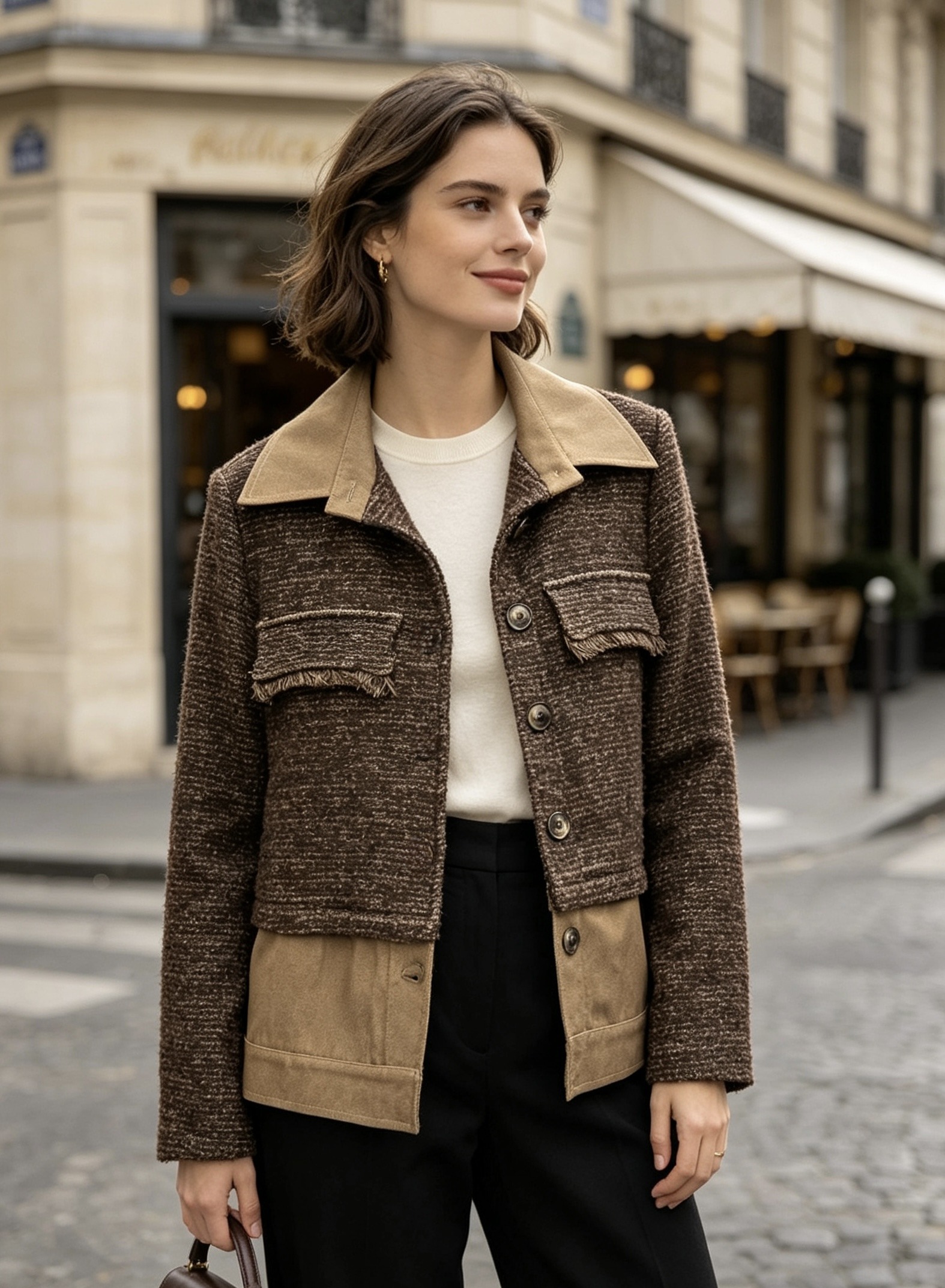 Grossiste MONDIAL FASHION - VESTE AVEC DEUX TISSUS