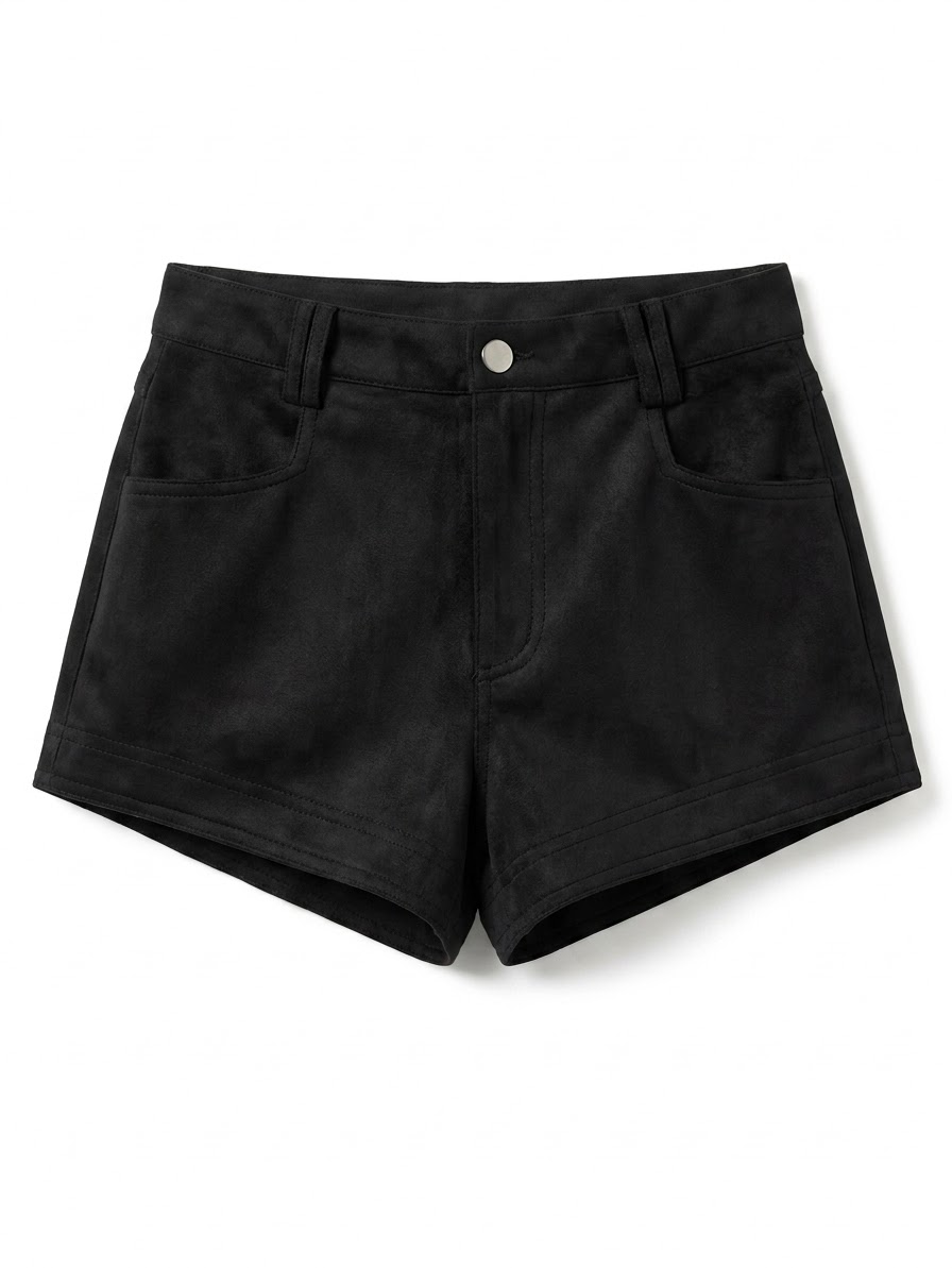 Grossiste MONIQUE - Shorts Taille Haute Effet Daim Grossiste MONIQUE - Shorts Taille Haute Effet Daim