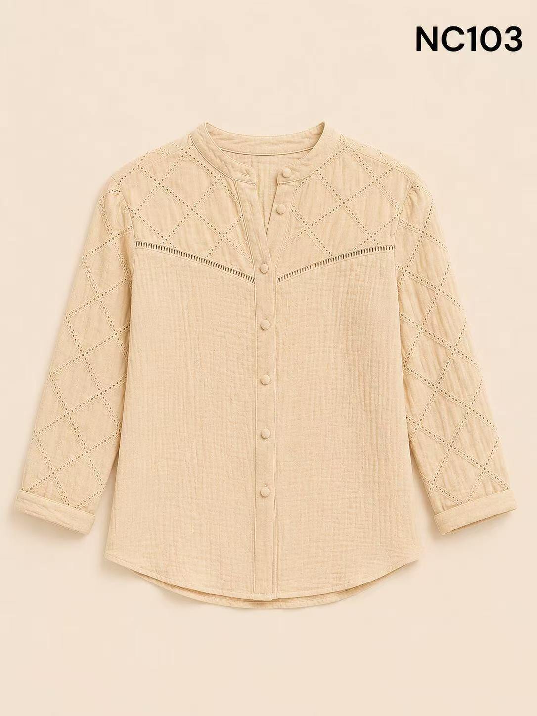 Großhändler MONTAN TEX - Bestickte Eleganz Bluse