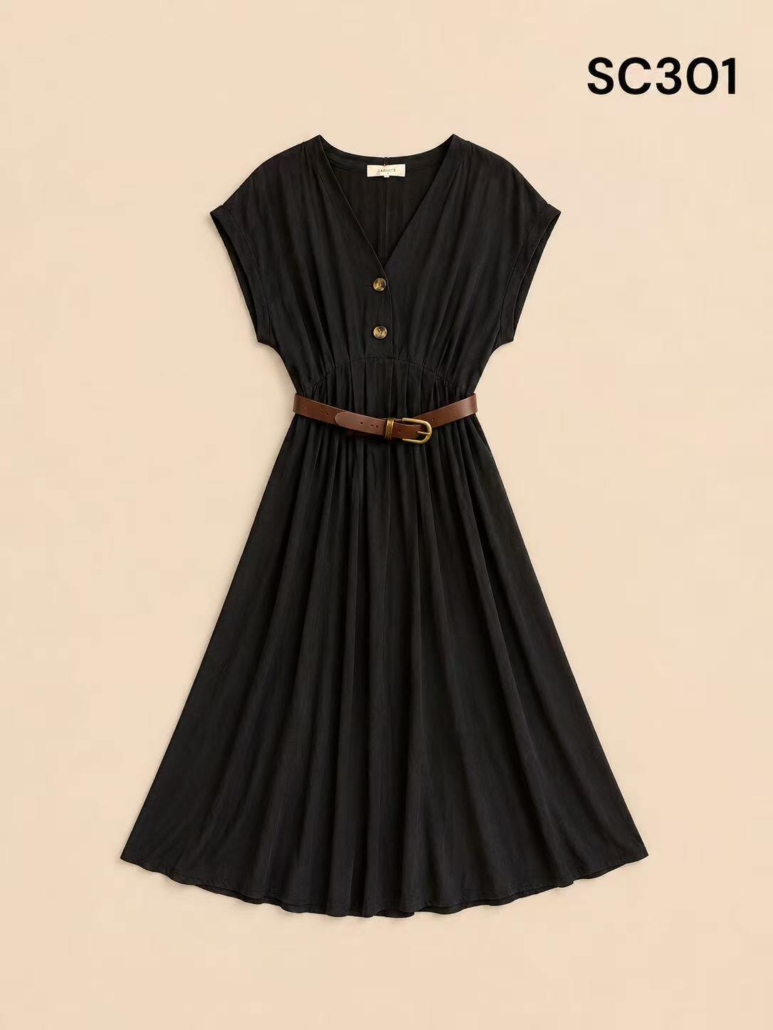 Großhändler MONTAN TEX - Lyocell-Kleid mit Gürtel