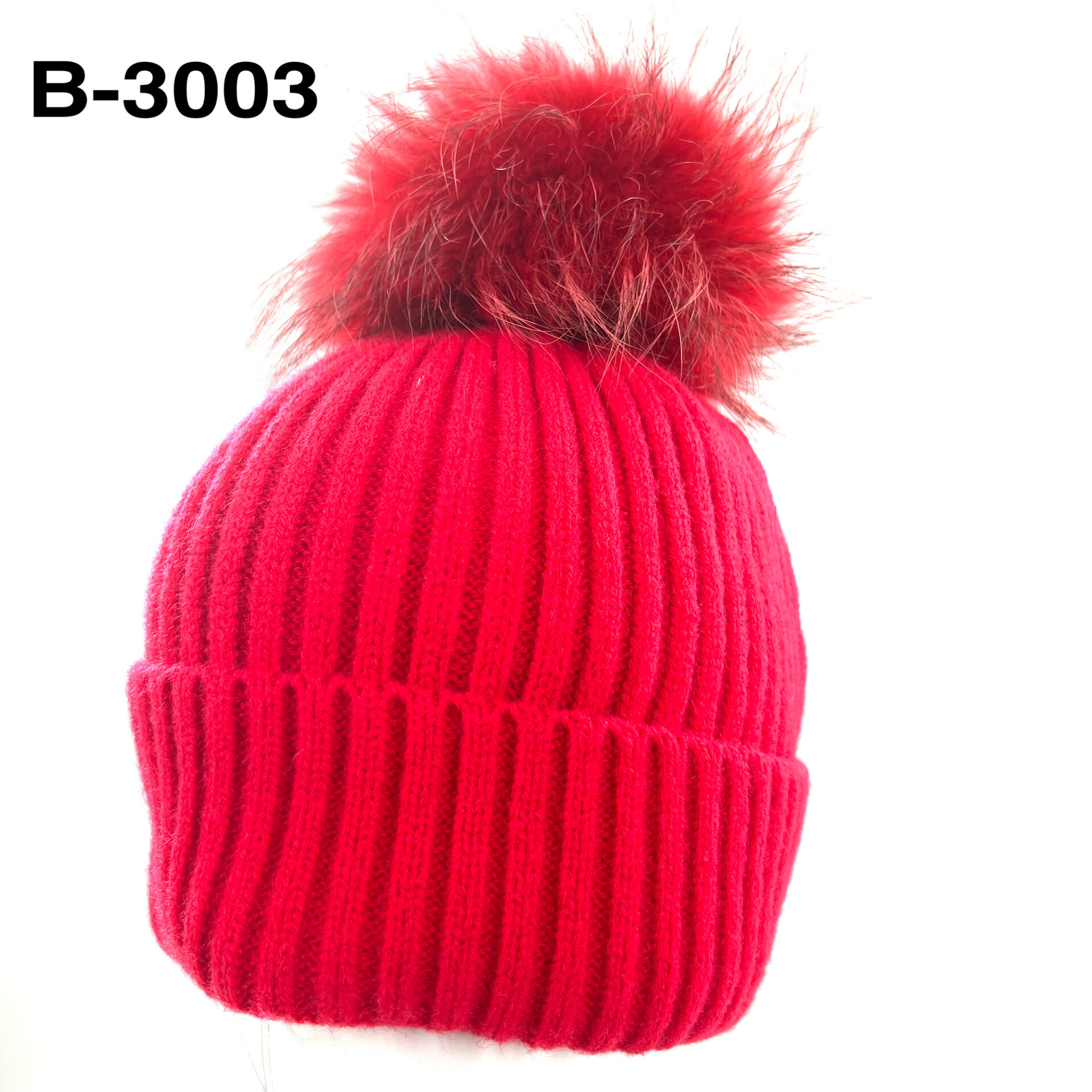 Wholesaler MONTE ALPI - SOFT VISCOSE RIBBED BEANIE WITH FOLDED EDGE AND POM-POM