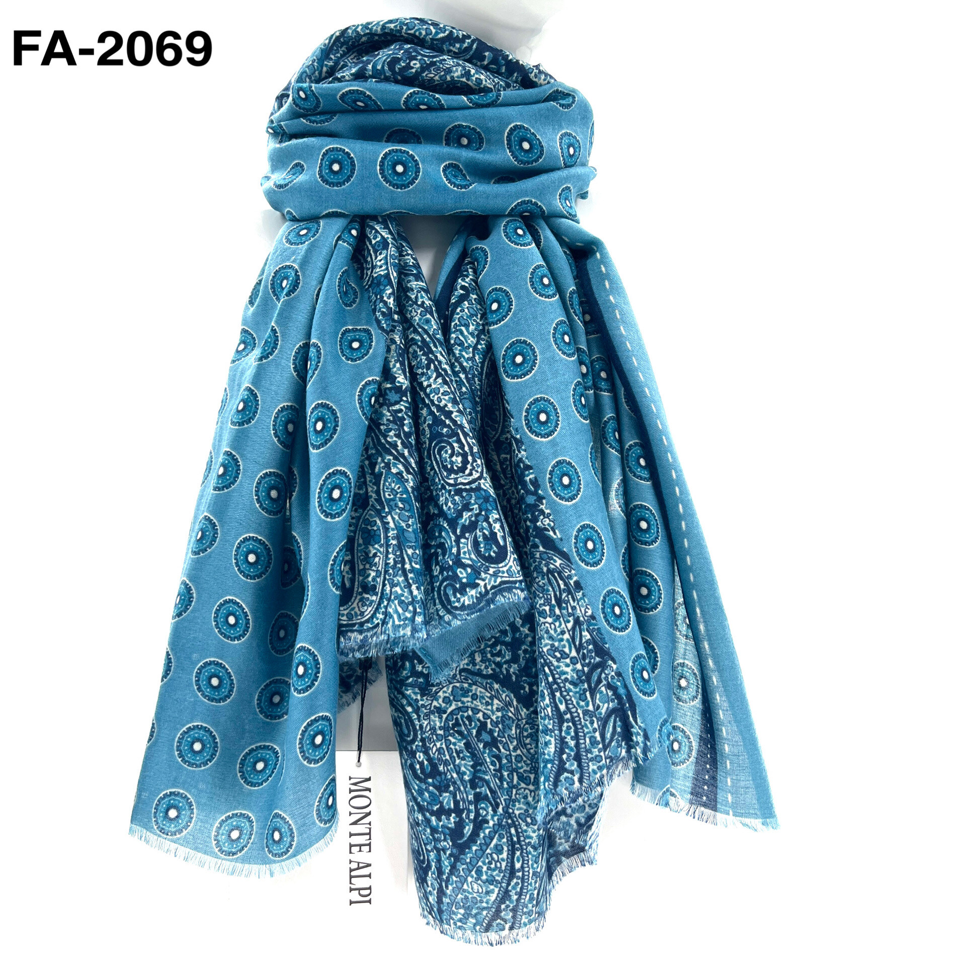Wholesaler MONTE ALPI - SCARF WITH PAISLEY AND CIRCLE PATTERN