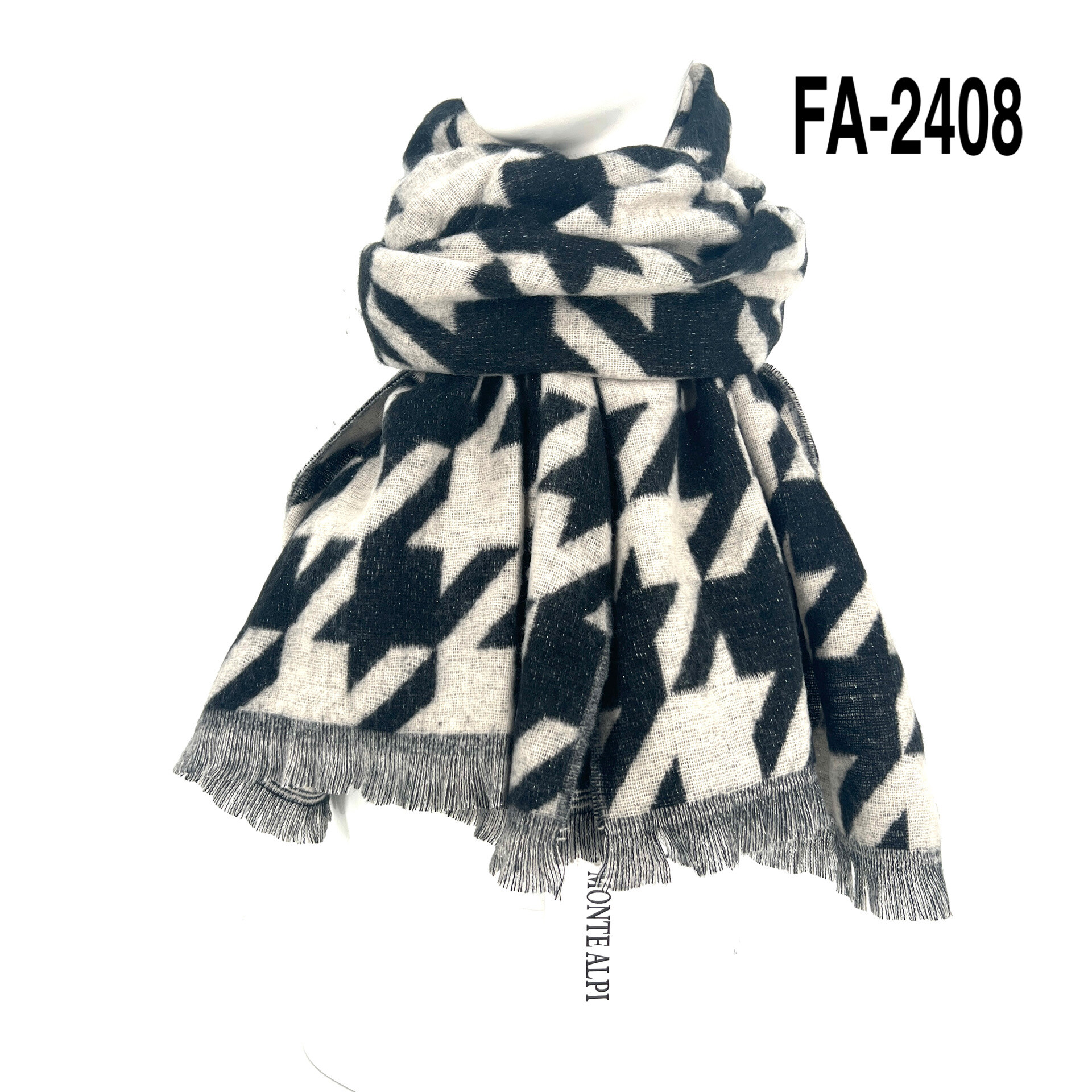 Grossista MONTE ALPI - SCIARPA JACQUARD A PIED-DE-POULE BORDI A FRANGE