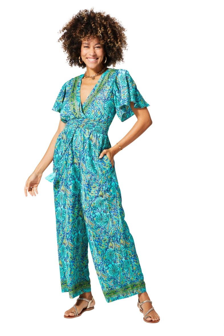 Wholesaler MOOYA INDIA - Short sleeve printed jumpsuit